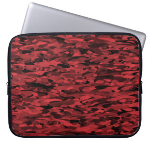 Abstract patroon rood zwart laptop sleeve