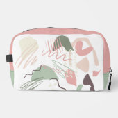 Abstract Patroon Roze Bruin Groen Dopp Kit Toilettasje (Voorkant)