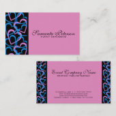 Abstract patroon roze en blauw hart visitekaartje (Voorkant / Achterkant)