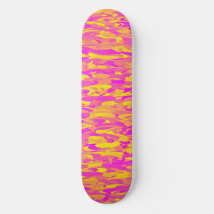 Abstract patroon roze geel oranje skateboard