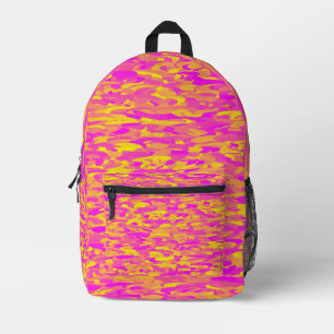 Abstract Patroon Roze Geel Sinaasappel Bedrukte Rugzak