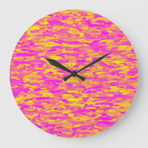 Abstract Patroon Roze Geel Sinaasappel Grote Klok
