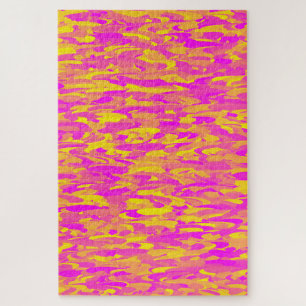 Abstract Patroon Roze Geel Sinaasappel Legpuzzel