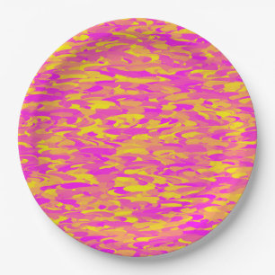 Abstract Patroon Roze Geel Sinaasappel Papieren Bordje