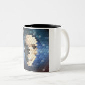 Abstract patroon schedel tweekleurige koffiemok (Voorkant rechts)