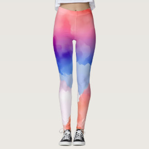 Abstract patroon Sinaasappel blauw Leggings