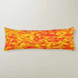 Abstract Patroon Sinaasappel Rood Geel Lichaamskussen