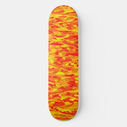 Abstract Patroon Sinaasappel Rood Geel Skateboard (Voorkant)