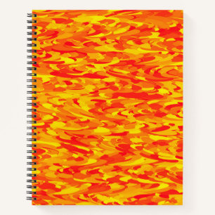 Abstract Patroon Sinaasappel Rood Geel Spiraal Not Notitieboek