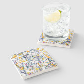 Abstract patroon stenen onderzetter (Zijkant)