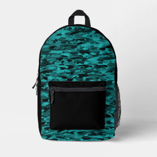 Abstract patroon turquoise Zwart Bedrukte Rugzak
