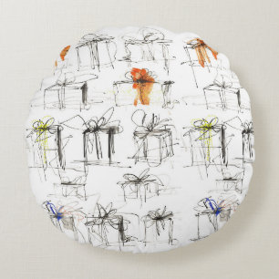 Abstract patroon van cadeaudozen rond kussen