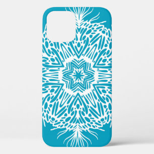 Abstract patroon van creatieve sneeuwvlokken. is iPhone 12 hoesje