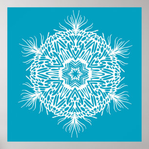 Abstract patroon van creatieve sneeuwvlokken. is poster