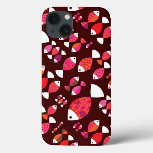 Abstract patroon van de retrovis onderwater iPhone 13 hoesje