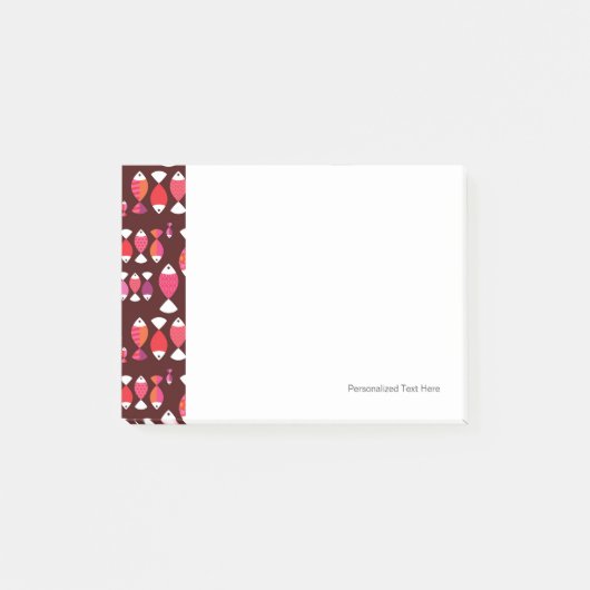 Abstract patroon van de retrovis onderwater post-it® notes (Voorkant)