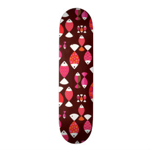 Abstract patroon van de retrovis onderwater skateboard
