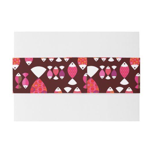 Abstract patroon van de retrovis onderwater uitnodigingen wikkel (Achterkant Voorbeeld)