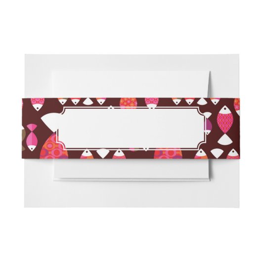 Abstract patroon van de retrovis onderwater uitnodigingen wikkel (Voorkant Voorbeeld)