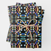 Abstract patroon van esthetische retro- geometrie inpakpapier vel (In situ)