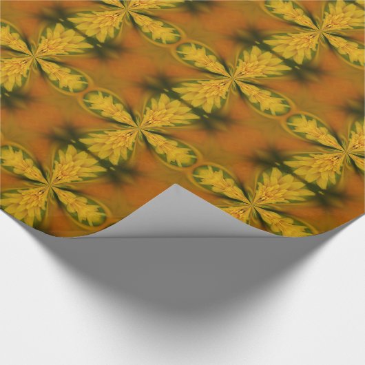 Abstract patroon van gele en bruine petroleumether cadeaupapier (Hoek)