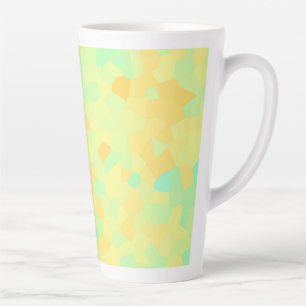 Abstract patroon van gele en groene vormen latte mok