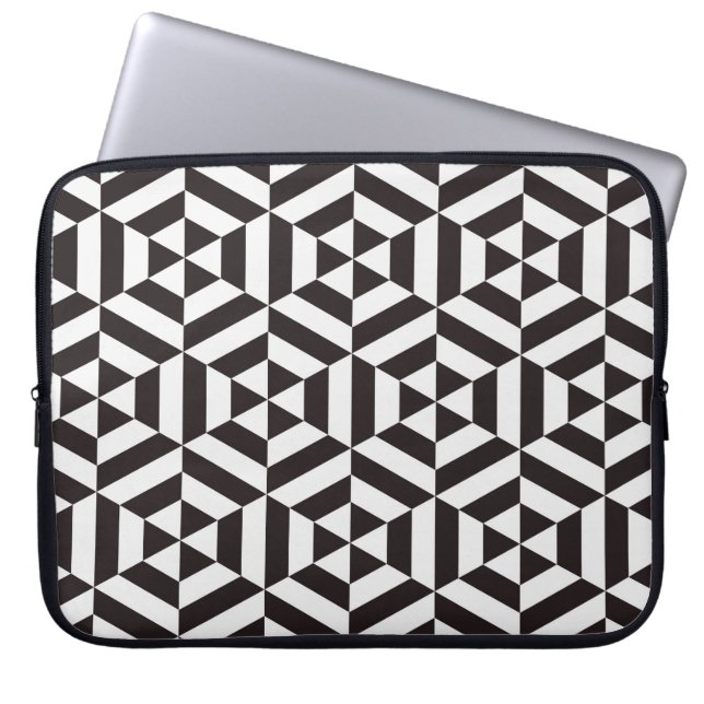 Abstract patroon van geometrische hexagon naadloos laptop sleeve (Voorkant)