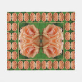 Abstract patroon van het Roos van het Blooming Pea Fleece Deken (Voorkant (Horizontaal))