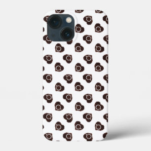 Abstract patroon van koffiehart iPhone 13 mini hoesje