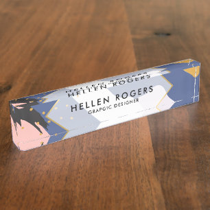 Abstract patroon van organische vormen naambordje