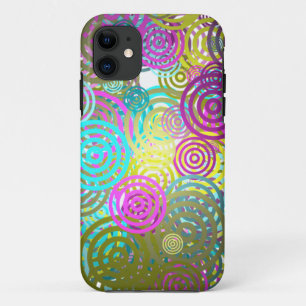 Abstract patroon van Retrocirkel iPhone 11 Hoesje