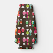 Abstract patroon van retrovis onder water 2 flesjeskoeler (Voorkant)