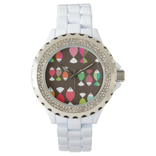 Abstract patroon van retrovis onder water 2 horloge (Voorkant)