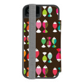 Abstract patroon van retrovis onder water 2 incipio iPhone portemonnee hoesje (Agenda Achterkant)