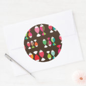 Abstract patroon van retrovis onder water 2 ronde sticker (Envelop)