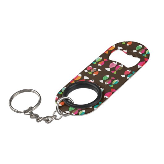 Abstract patroon van retrovis onder water 2 sleutelhanger flessenopener (Voorkant Gekanteld)