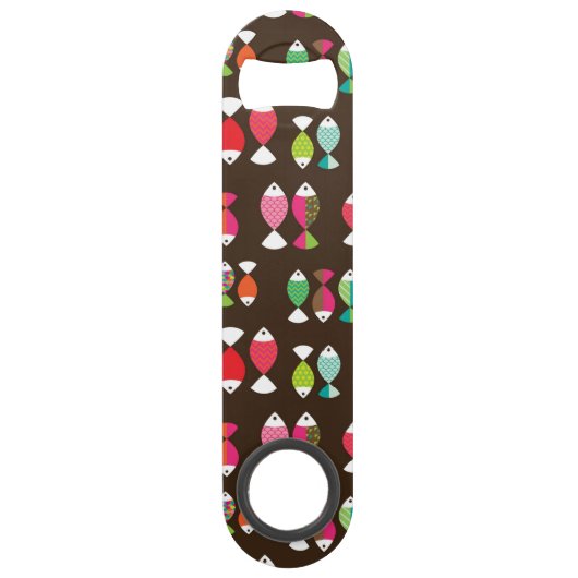 Abstract patroon van retrovis onder water 2 speed flessenopener (Achterkant)