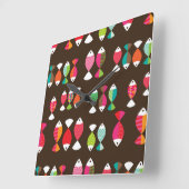 Abstract patroon van retrovis onder water 2 vierkante klok (Hoek)