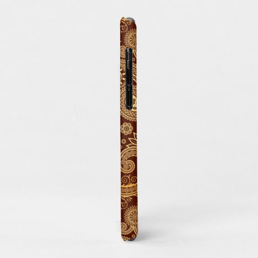 Abstract patroon van rode en goudflens Case-Mate iPhone case (Achterkant/links)