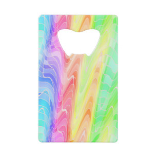 Abstract patroon van ronddraaiende geometrische re kredietkaart flessenopener