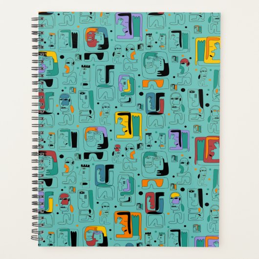 Abstract patroon van stammaya oeroude gezichten 1 planner (Voorkant)