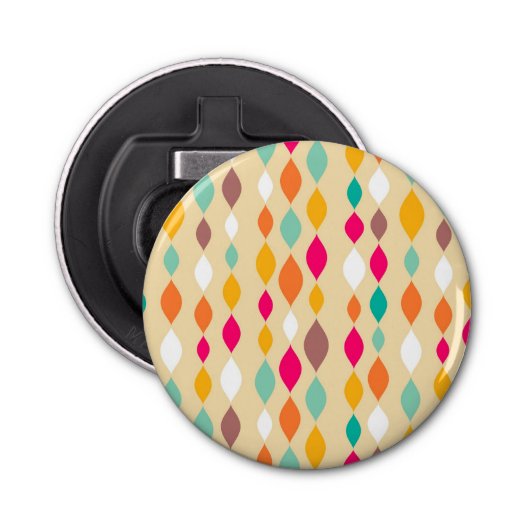 Abstract patroon van stijl Retro Button Flesopener (Voorkant)