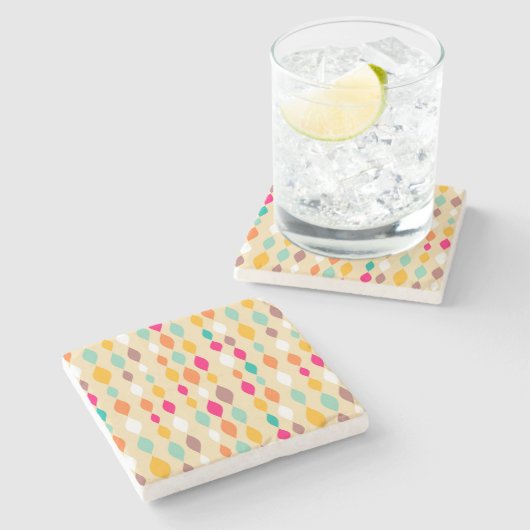 Abstract patroon van stijl Retro Stenen Onderzetter (Zijkant)