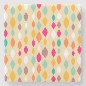 Abstract patroon van stijl Retro Stenen Onderzetter (Voorkant)