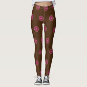 Abstract patroon van Trendy Brown en Roze Leggings (Voorkant)