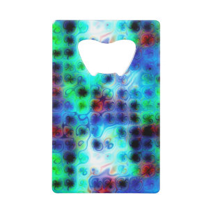 Abstract patroon van vloeibaar regenboogStippen Kredietkaart Flessenopener