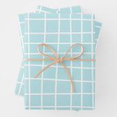 Abstract patroon van zacht blauw raster inpakpapier vel (In situ)