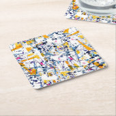 Abstract patroon vierkante kartonnen onderzetter (Schuin)