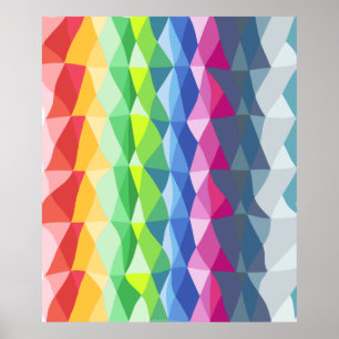 Abstract patroon voor geometrische regenboogstaafp poster