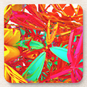 Abstract patroon voor levendige kleuren bier onderzetter